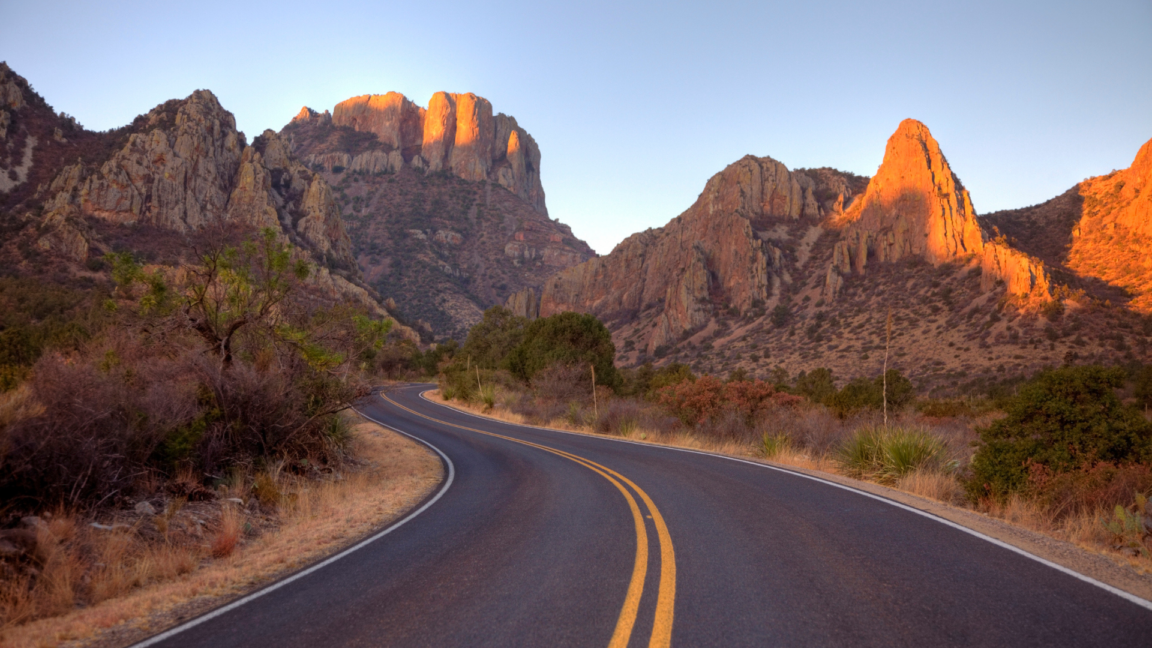 Image of road into big bend national park in texas