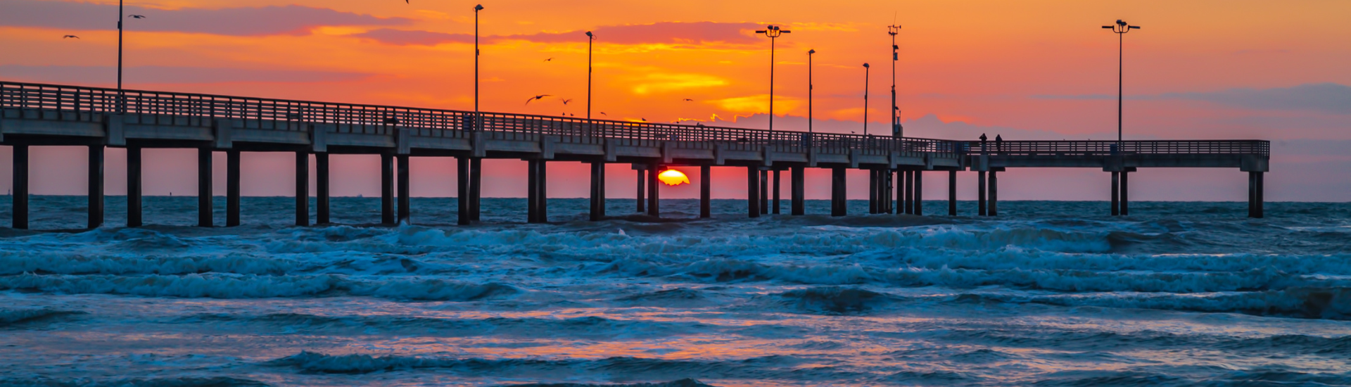 Image of sunset of Texas Gulf Coast
