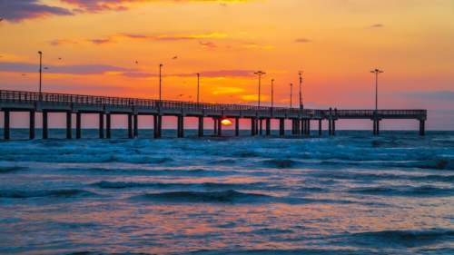 Image of sunset of Texas Gulf Coast